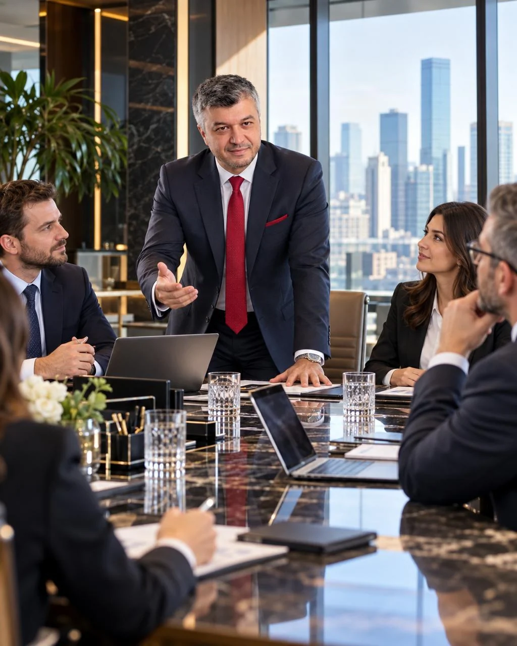 Bob Khodjaev standing at a boardroom table