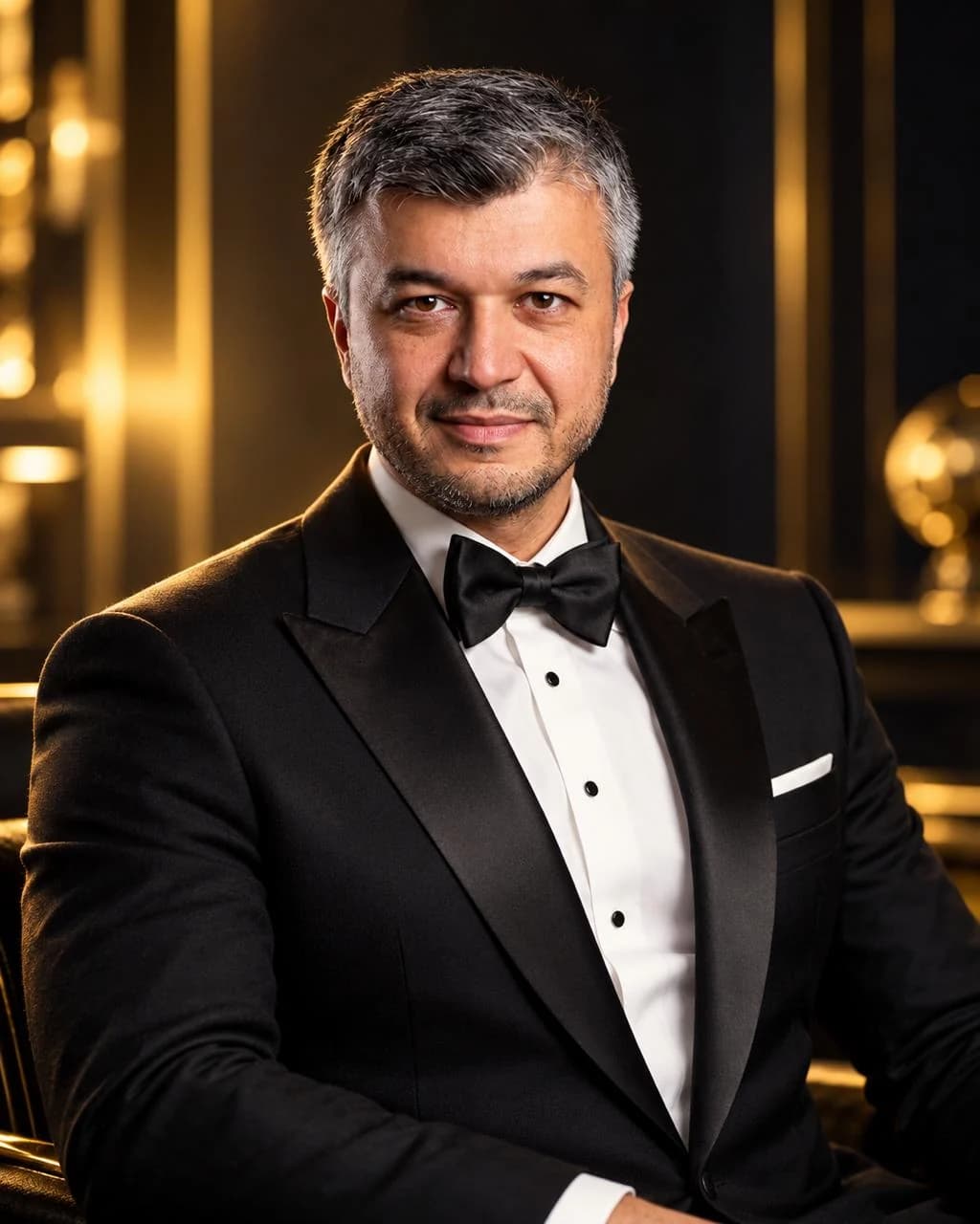 Bob Khodjaev in a black tuxedo